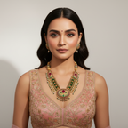 Traditional Gold Plated Necklace Set By Fluorite