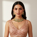 Kundan Pearl Necklace Set By Fluorite
