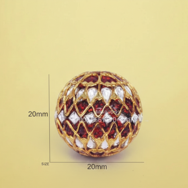 Red White Gold Bead