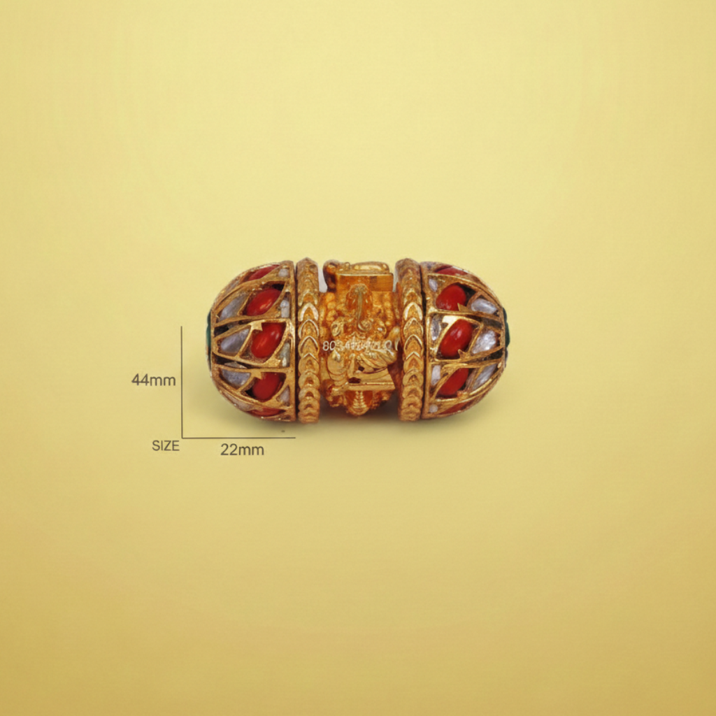 Traditional Gold & Coral Deity Bead