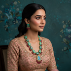 Turquoise Red Jewellery Set By Fluorite