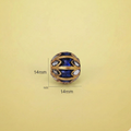 Blue Enamel Metal Bead