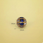 Blue Enamel Metal Bead