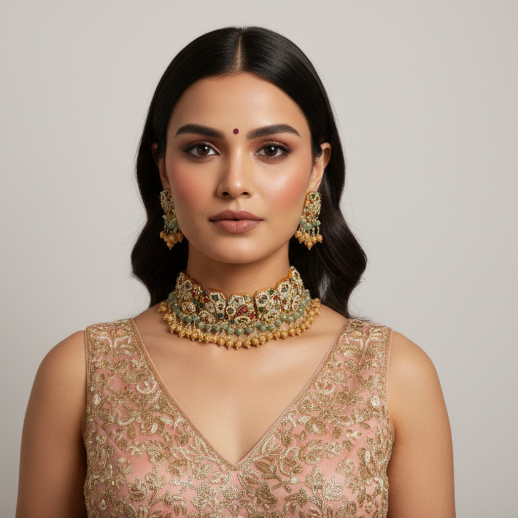 Ethnic Kundan Jewellery Set By Fluorite