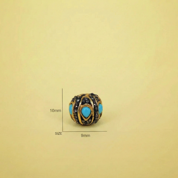 Turquoise Diamond Spacer Bead