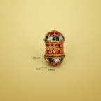 Ethnic Gold Plated Cylindrical Bead