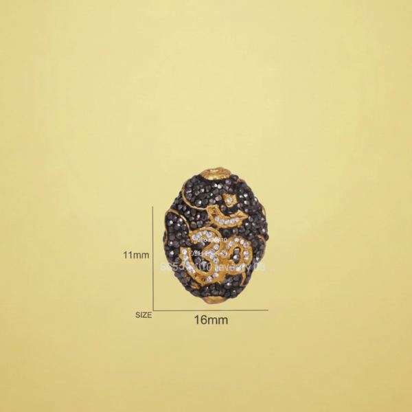 Black Gold Om Bead