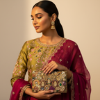 Embellished Gemstone Clutch By Fluorite