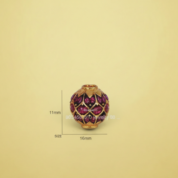 Gold Ruby Embellished Bead