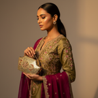 Gold Mirror Work Clutch By Fluorite