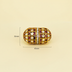 Gold Ruby Polki Bead