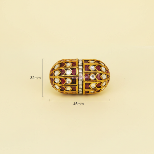 Gold Ruby Polki Bead