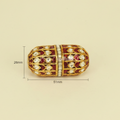 Ruby Polki Gold Oval