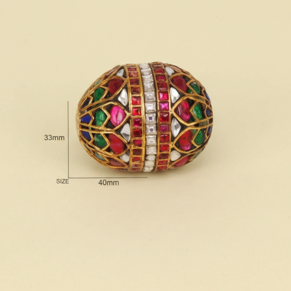 Multicolor Jeweled Oval Bead