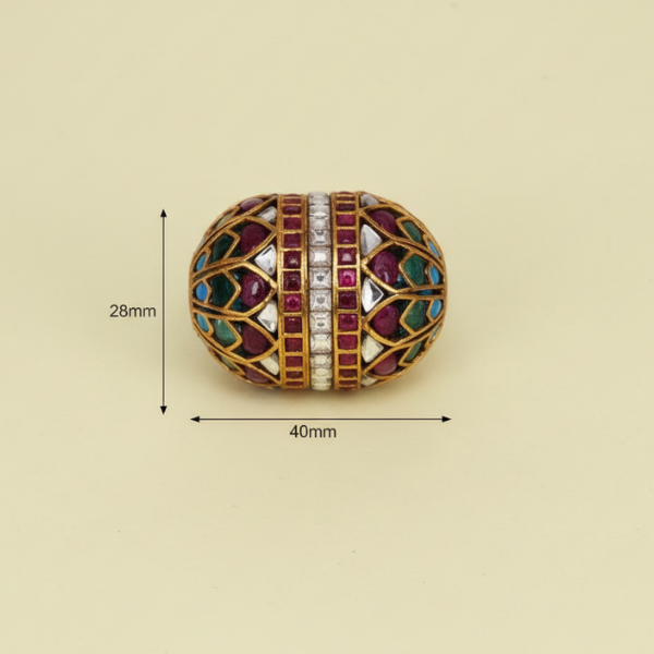 Ornate Multicolor Jeweled Oval