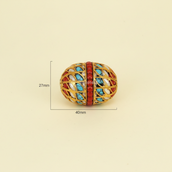 Ornate Gold Multicolor Oval