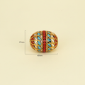 Ornate Gold Multicolor Oval