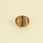 Ornate Gold Multicolor Oval