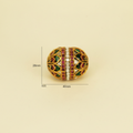 Geometric Gold Ruby Green Oval