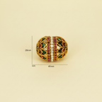 Geometric Gold Ruby Green Oval