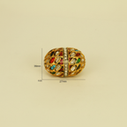 Multicolor Lattice Oval Bead