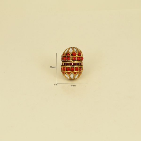 Red Clear Barrel Bead