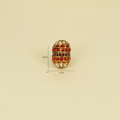 Red Clear Barrel Bead