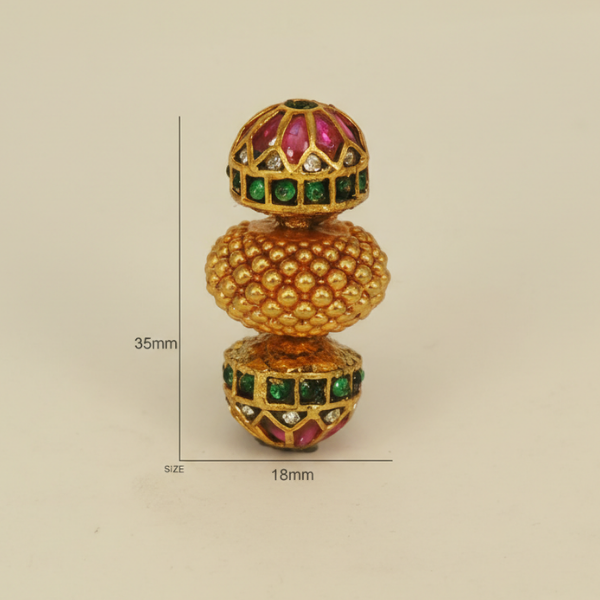 Ornate Textured Jeweled Bead