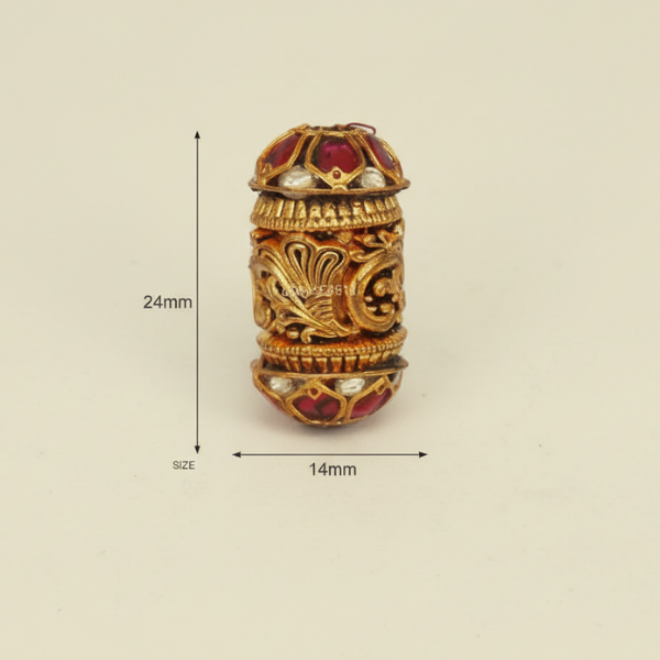 Carved Gold Ruby Barrel