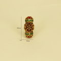 Floral Gold Green Red Bead