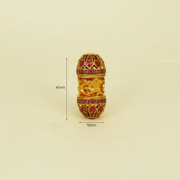 Carved Gold Ruby Bead