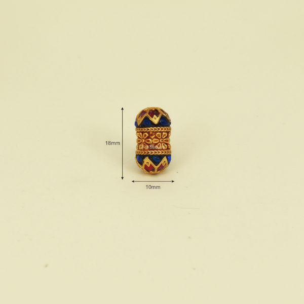 Floral Gold Blue Red Barrel