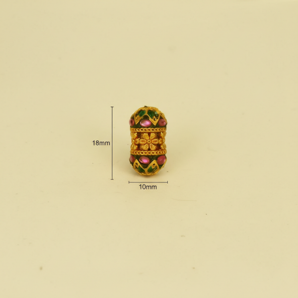Multicolor Floral Barrel Bead