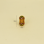 Multicolor Floral Barrel Bead