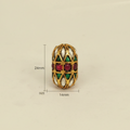 Gold Jeweled Barrel Bead