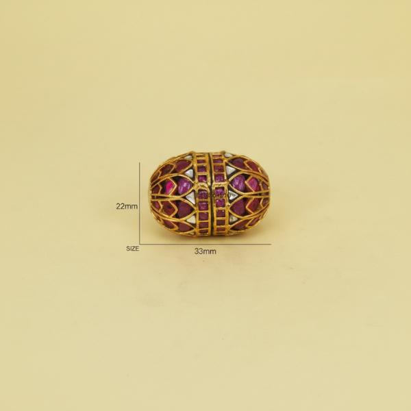 Ruby Gold Oval Bead