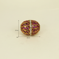 Jeweled Ruby Barrel Bead
