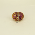 Jeweled Ruby Barrel Bead