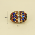 Ornate Multicolor Barrel Bead