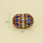 Ornate Multicolor Barrel Bead