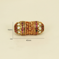 Ornate Ruby Barrel Bead