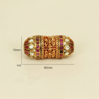 Ornate Ruby Barrel Bead
