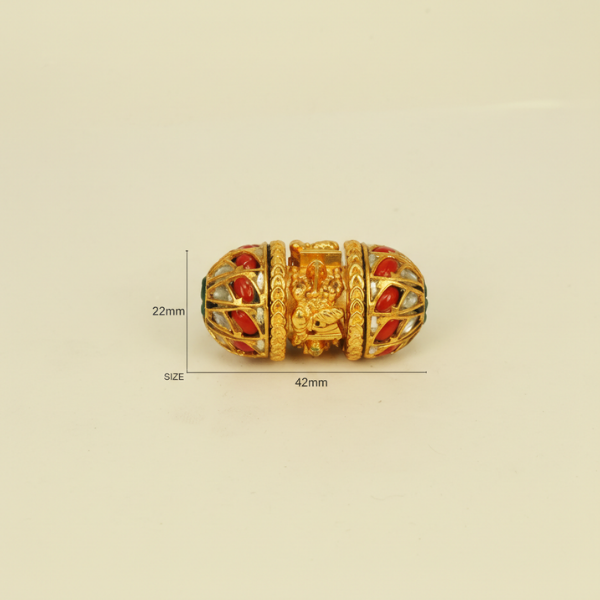 Ganesha Gold Coral Bead