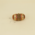 Gold Ruby Barrel Bead