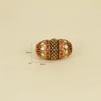 Gold Ruby Barrel Bead