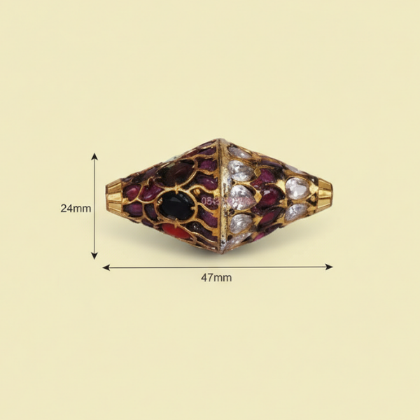 Multicolor Cone Jeweled Bead
