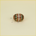 Gold Geometric Oval Bead