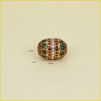 Gold Geometric Oval Bead