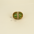 Gold Green Leaf Bead