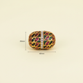 Gold Red Green Leaf Bead